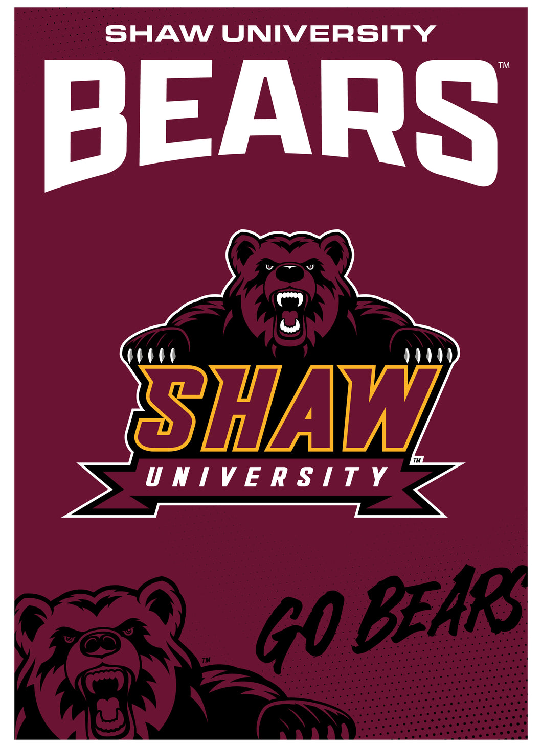 Shaw University Bears Vintage Collegiate Poster – Officially Licensed College Wall Art 