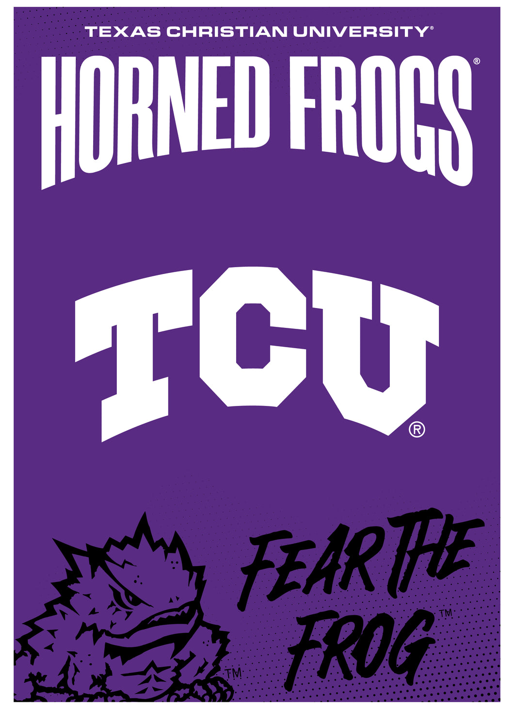 Texas Christian University Vintage Collegiate Poster – Officially Licensed College Wall Art 