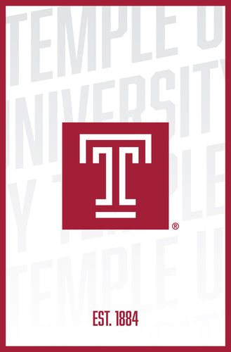 Temple University Vintage College Poster Officially Licensed Collegiate Product 8 x 10-Inches