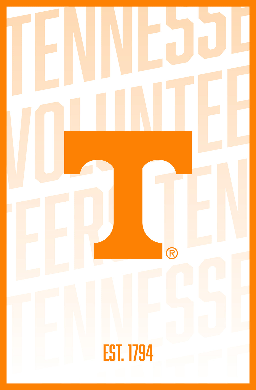 Tennessee Knoxville Volunteers Vintage College Poster Officially Licensed Collegiate Product 8 x 10-Inches
