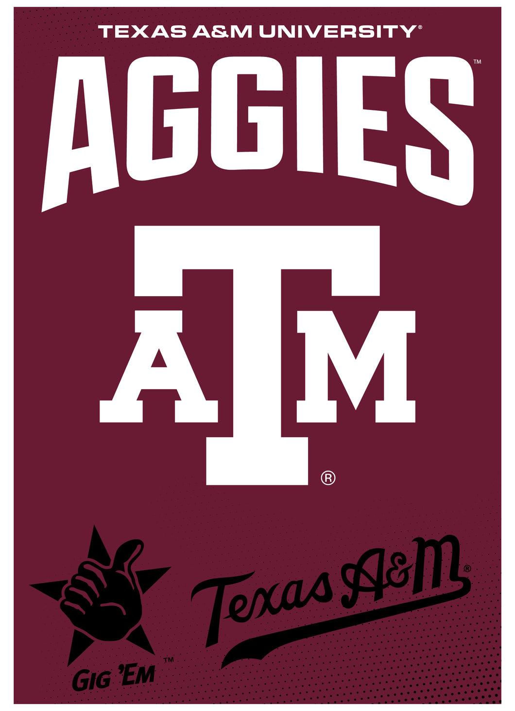 Texas A&M Aggies Vintage Collegiate Poster – Officially Licensed College Wall Art 