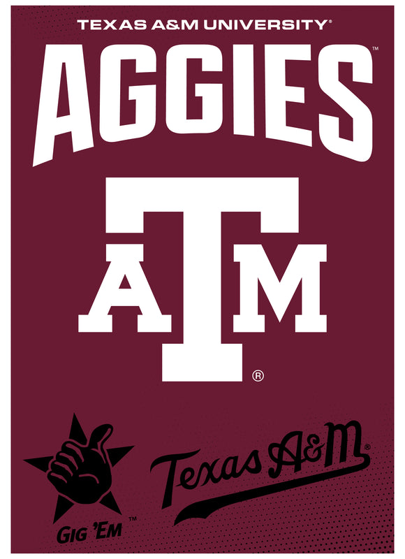 Texas A&M Aggies Vintage Collegiate Poster – Officially Licensed College Wall Art 