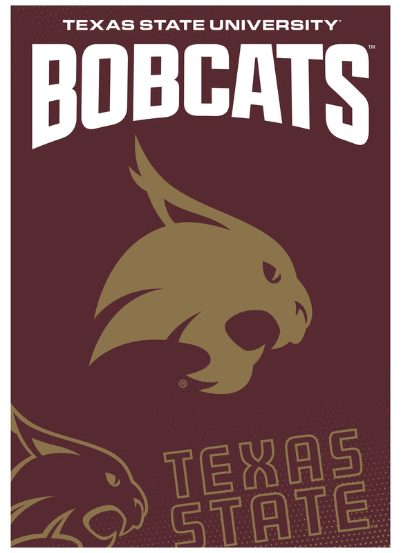 Texas State Bobcats Vintage Collegiate Poster – Officially Licensed College Wall Art 