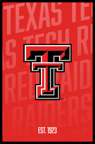 Texas Tech Red Raiders Vintage College Poster Officially Licensed Collegiate Product 8 x 10-Inches