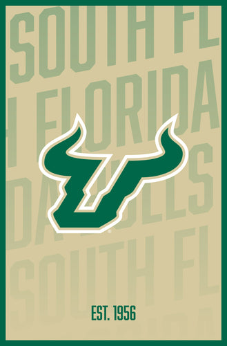 South Florida Bulls Vintage College Poster Officially Licensed Collegiate Product 16 x 24-Inches