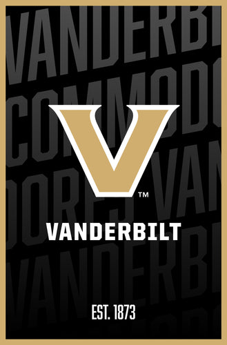 Vanderbilt University Vintage College Poster Officially Licensed Collegiate Product 8 x 10-Inches
