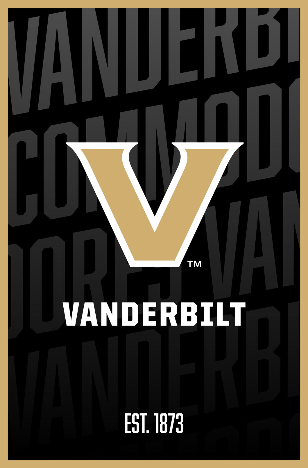 Vanderbilt University Vintage College Poster Officially Licensed Collegiate Product 8 x 10-Inches