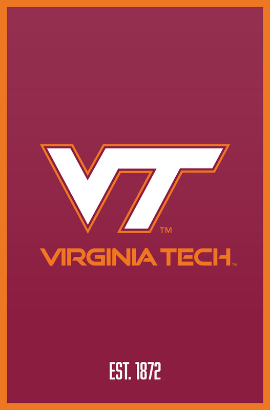 Virginia Tech Hokies Vintage College Poster Officially Licensed Collegiate Product 16 x 24-Inches
