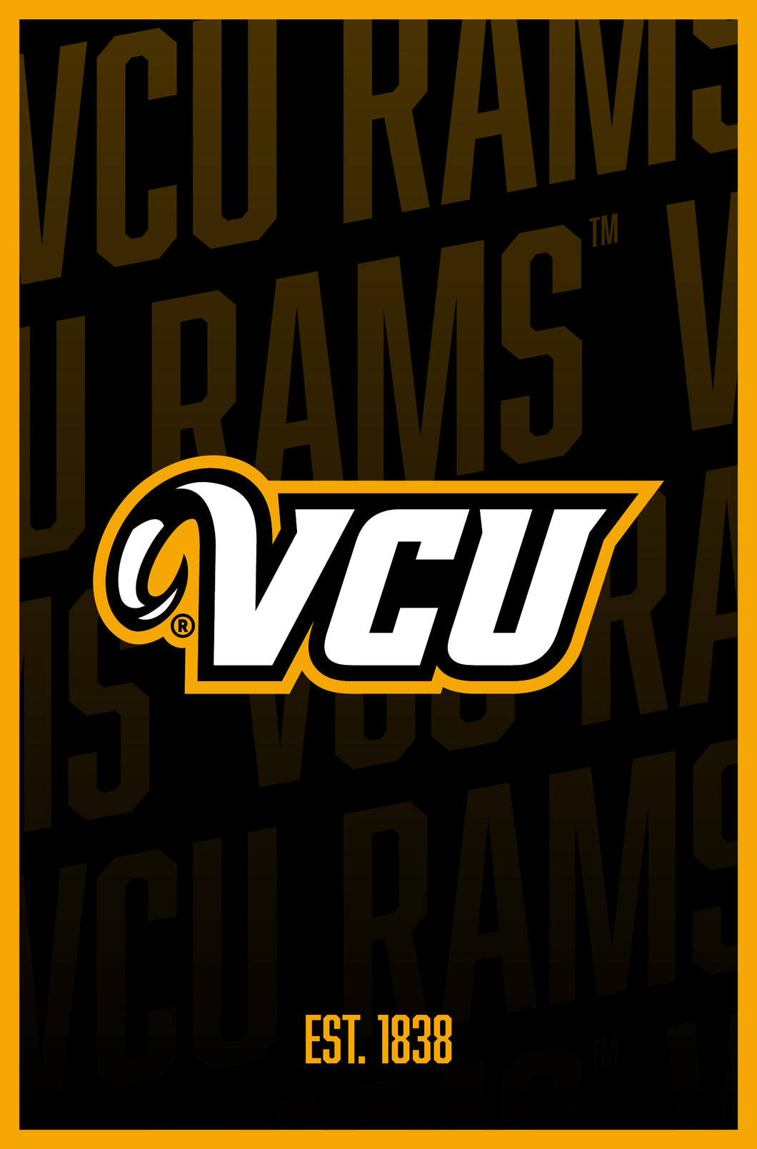 Virginia Commonwealth Vintage College Poster Officially Licensed Collegiate Product 16 x 24-Inches