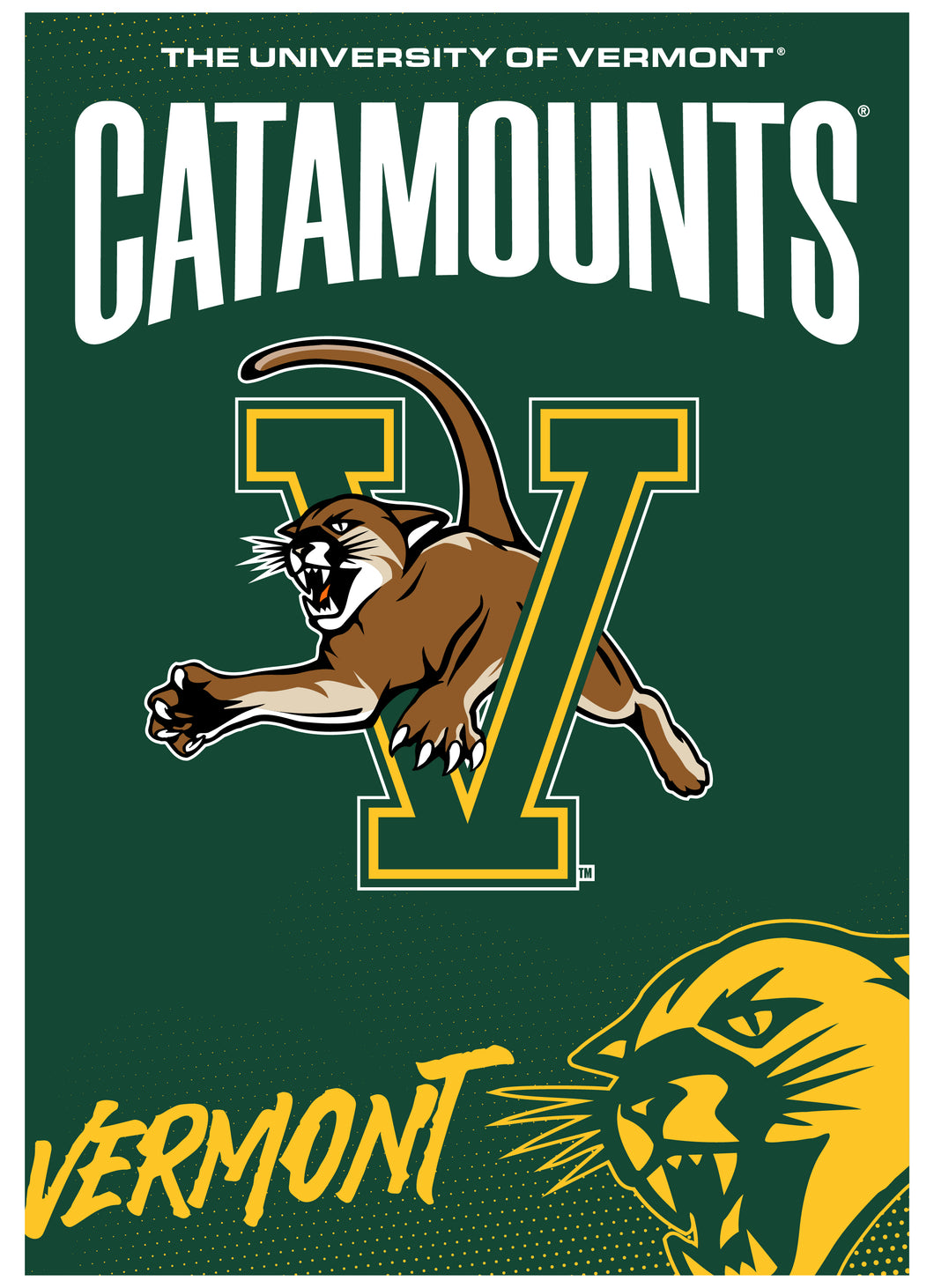 Collegate Post Es Vermont Catamounts Vintage Collegiate Poster – Officially Licensed ...