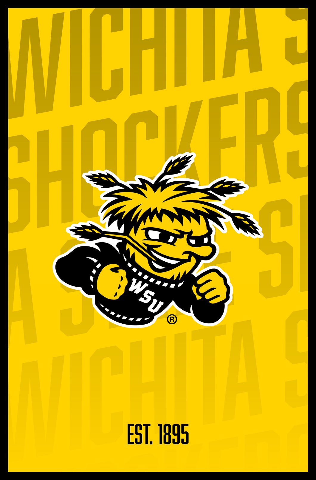 Wichita State Shockers Vintage College Poster Officially Licensed Collegiate Product 11 x 14-Inches