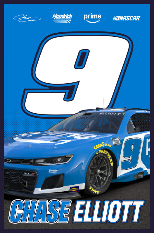 Nascar #9 Chase Elliot Vintage Nascar Poster Officially Licensed