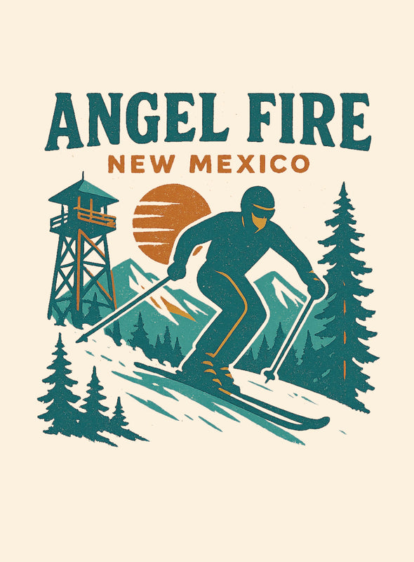 Angel Fire New Mexico Vintage Design Souvenir Vintage Travel Poster 8 x 10-Inches