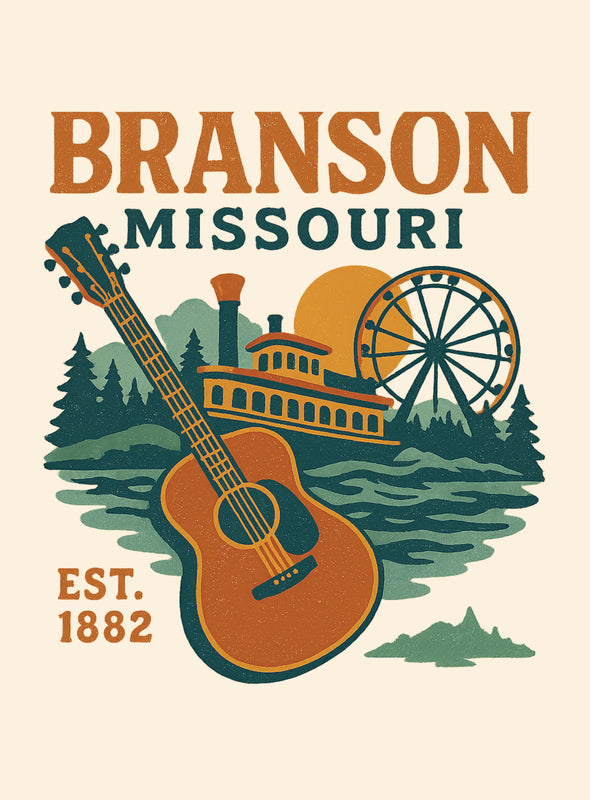 Branson Missouri Vintage Design Souvenir Vintage Travel Poster 8 x 10-Inches