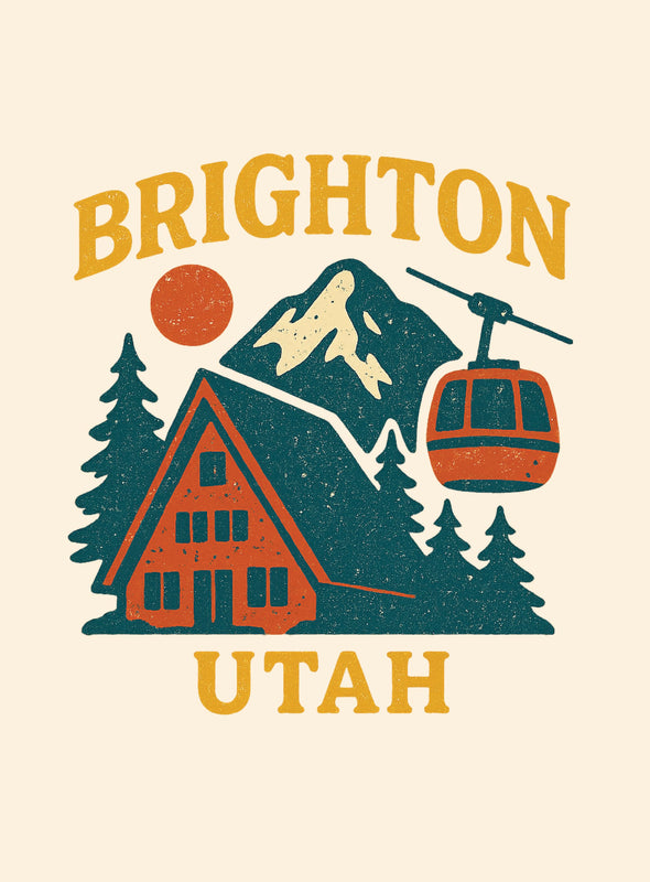 Brighton Utah Vintage Design Souvenir Vintage Travel Poster 8 x 10-Inches