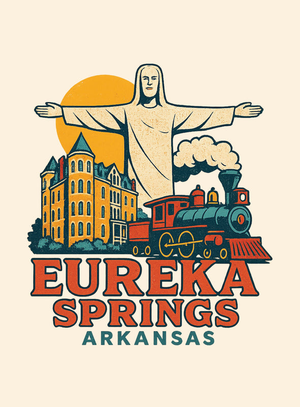Eureka Springs Arkansas Vintage Design Souvenir Vintage Travel Poster 8 x 10-Inches