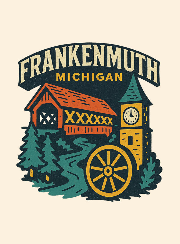 Frankenmuth Michigan Vintage Design Souvenir Vintage Travel Poster 8 x 10-Inches
