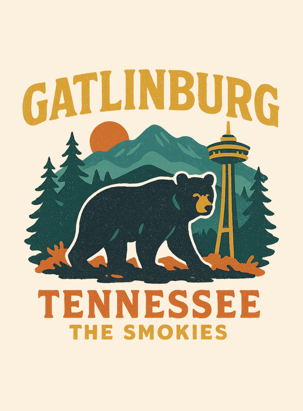 Gatlinburg Tennessee Vintage Design Souvenir Vintage Travel Poster 8 x 10-Inches