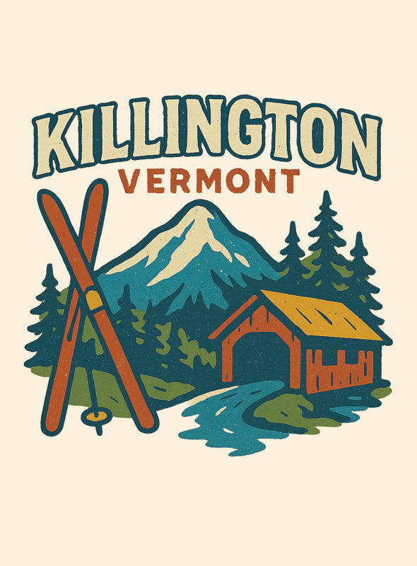 Killington Vermont Vintage Design Souvenir Vintage Travel Poster 8 x 10-Inches