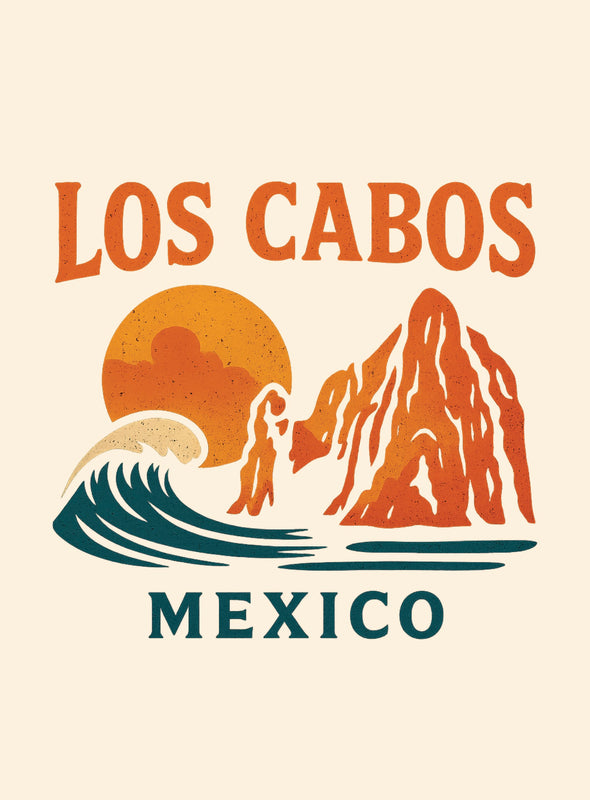 Los Cabos Mexico Vintage Design Souvenir Vintage Travel Poster 8 x 10-Inches