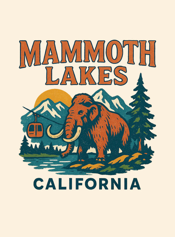 Mammoth Lakes California Vintage Design Souvenir Vintage Travel Poster 8 x 10-Inches