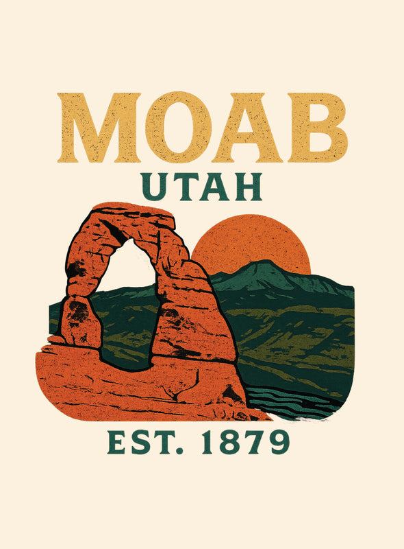 Moab Utah Vintage Design Souvenir Vintage Travel Poster 8 x 10-Inches