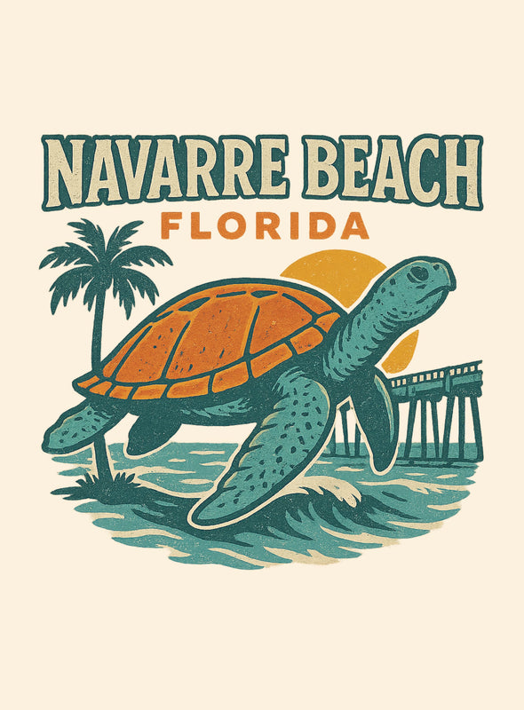Navarre Beach Florida Vintage Design Souvenir Vintage Travel Poster 8 x 10-Inches
