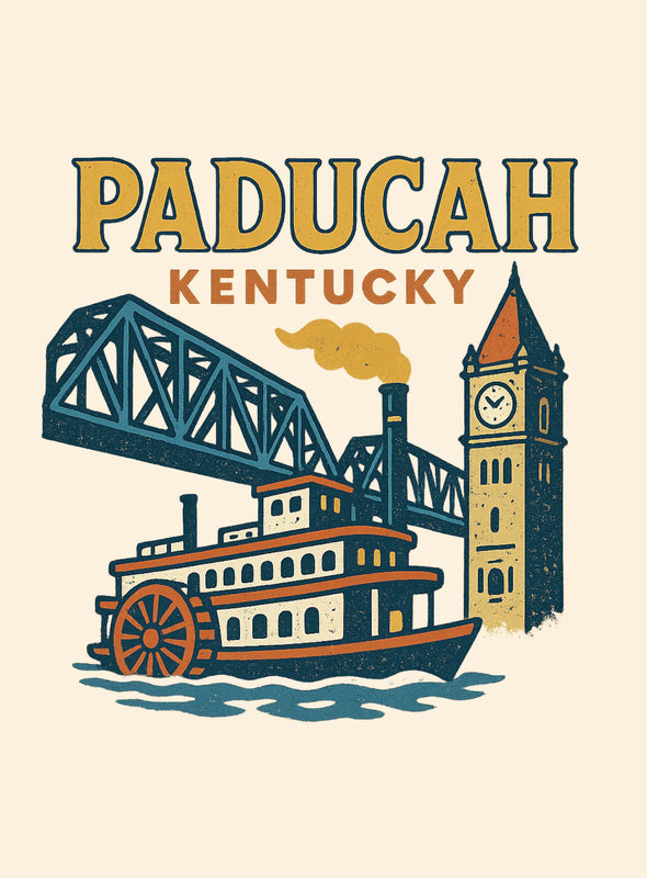 Paducah Kentucky Vintage Design Souvenir Vintage Travel Poster 8 x 10-Inches