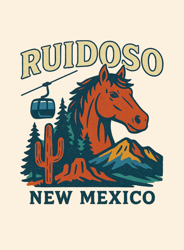 Ruidoso New Mexico Vintage Design Souvenir Vintage Travel Poster 8 x 10-Inches