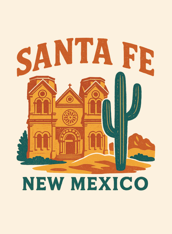 Santa Fe New Mexico Vintage Design Souvenir Vintage Travel Poster 8 x 10-Inches