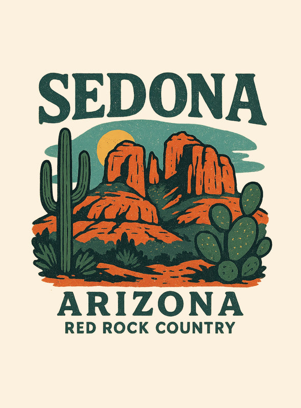 Sedona Arizona Vintage Design Souvenir Vintage Travel Poster 8 x 10-Inches