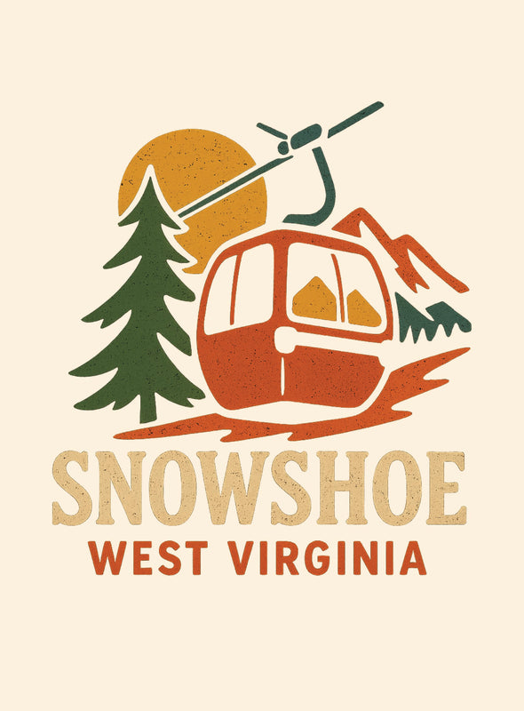 Snowshoe West Virginia Vintage Design Souvenir Vintage Travel Poster 8 x 10-Inches
