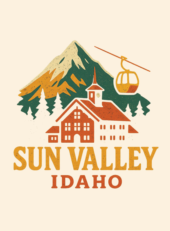 Sun Valley Idaho Vintage Design Souvenir Vintage Travel Poster 8 x 10-Inches