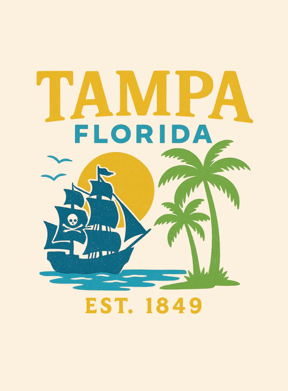 Tampa Florida Vintage Design Souvenir Vintage Travel Poster 8 x 10-Inches