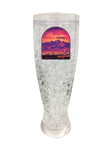 Alburqueque New Mexico Design B Souvenir 16 oz Plastic Broken Glass Frosty Mug 2-Pack