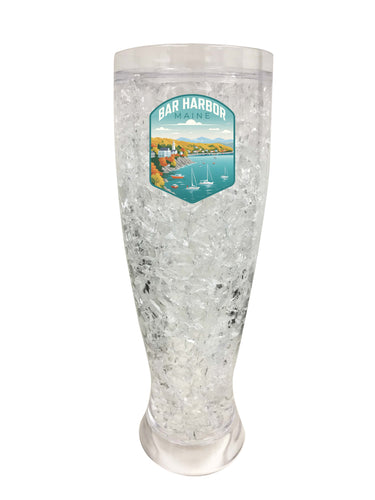 Bar Harbor Maine Design A Souvenir 16 oz Plastic Broken Glass Frosty Mug 4-Pack