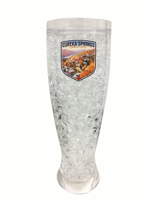 Eureka Springs Arkansas Little Switzerland of the Ozarks Design Souvenir 16 oz Plastic Broken Glass Frosty Mug 2-Pack