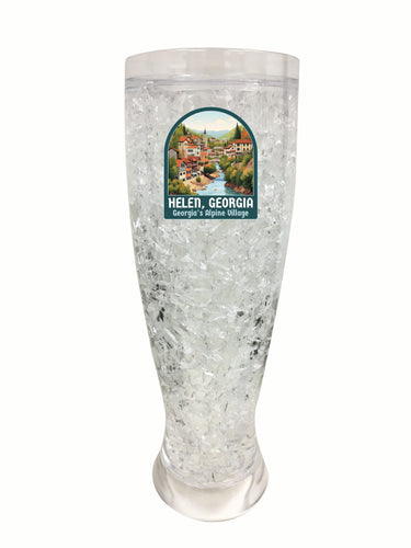 Helen Georgia Alpine Village Design Souvenir 16 oz Plastic Broken Glass Frosty Mug 4-Pack