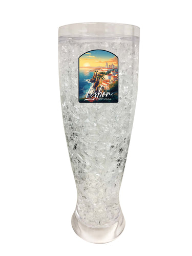 Lisbon Portugal Design B Souvenir 16 oz Plastic Broken Glass Frosty Mug Single