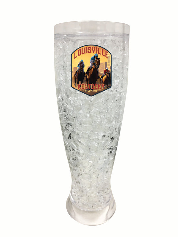 Louisville Kentucky Derby City Design Souvenir 16 oz Plastic Broken Glass Frosty Mug 2-Pack
