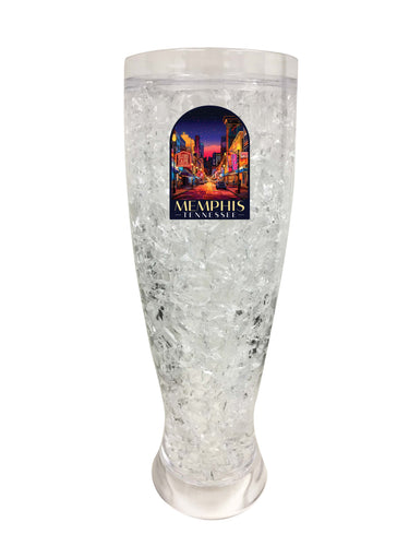 Memphis Tennessee Design C Souvenir 16 oz Plastic Broken Glass Frosty Mug 4-Pack