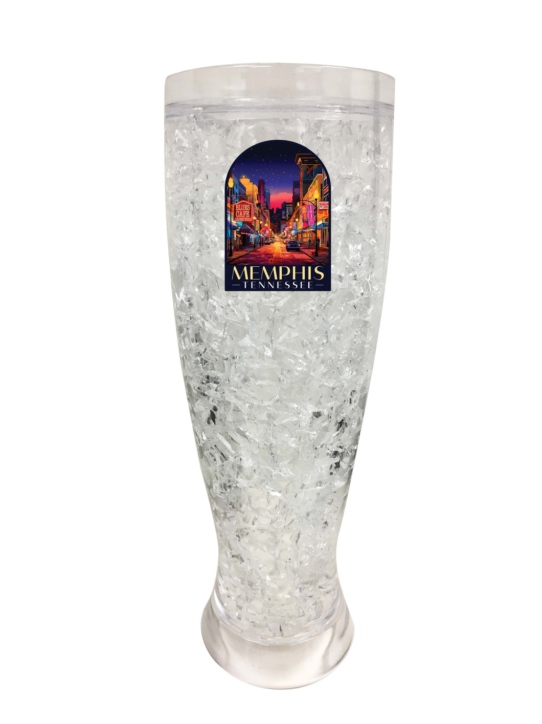 Memphis Tennessee Design C Souvenir 16 oz Plastic Broken Glass Frosty Mug 4-Pack