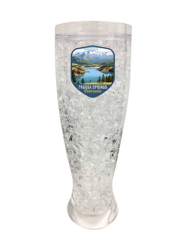 Pagosa Springs Colorado Design B Souvenir 16 oz Plastic Broken Glass Frosty Mug 4-Pack