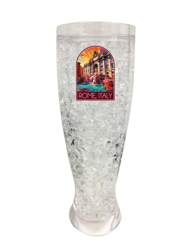 Rome Italy Design B Souvenir 16 oz Plastic Broken Glass Frosty Mug 4-Pack