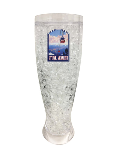 Stowe Mountain Vermont Design B Souvenir 16 oz Plastic Broken Glass Frosty Mug 2-Pack