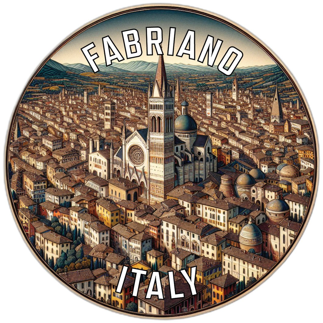 Fabriano Italy Souvenir Die Cut Flat Magnet 6-Inch