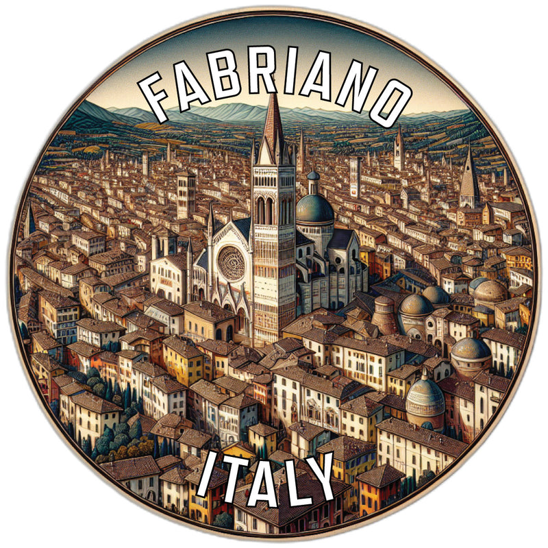 Fabriano Italy Souvenir Die Cut Flat Magnet 6-Inch