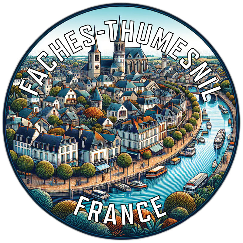 Faches Thumesnil France Souvenir Die Cut Flat Magnet 6-Inch