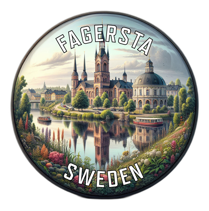 Fagersta Sweden Souvenir Die Cut Flat Magnet 6-Inch
