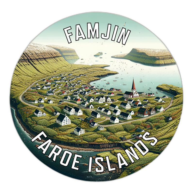 Famjin Faroe Islands Souvenir Vinyl Decal Sticker 6-Inch